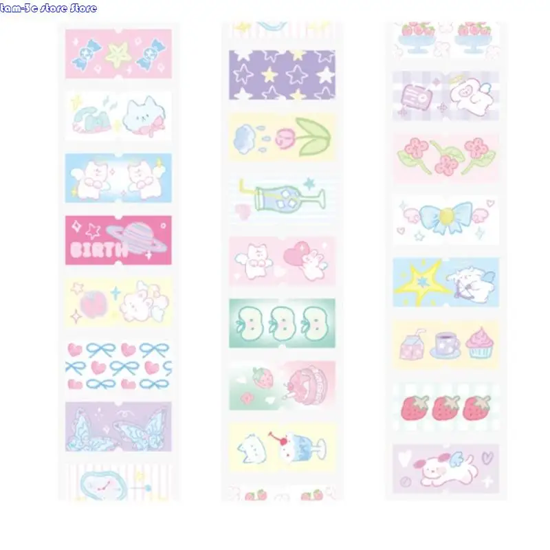 Scrapbooking Decorative Tape Glittering Cutout Cartoon Tape For Scrapbooking Journal Water Bottle Phone Case Wrapping