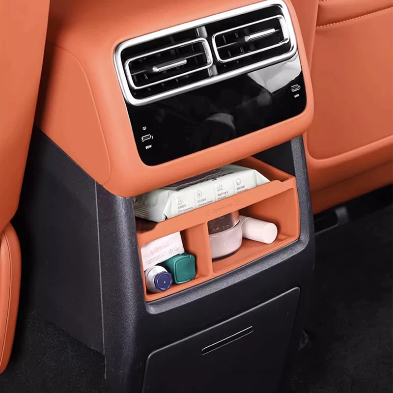For Leading Ideal LiXiang 2023 2024 L6 L7 L8 Rear Air Outlet Silicone Storage Box Interior Accessories