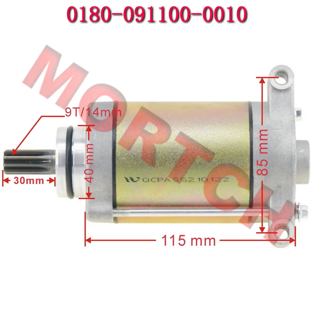 

Starter Motor for CFmoto CF188 500cc X5 U5 0180-091100-0010 CF188-091100 SCH0015 LESTER 19584 Linhai LH500 500 35336 ATV UTV