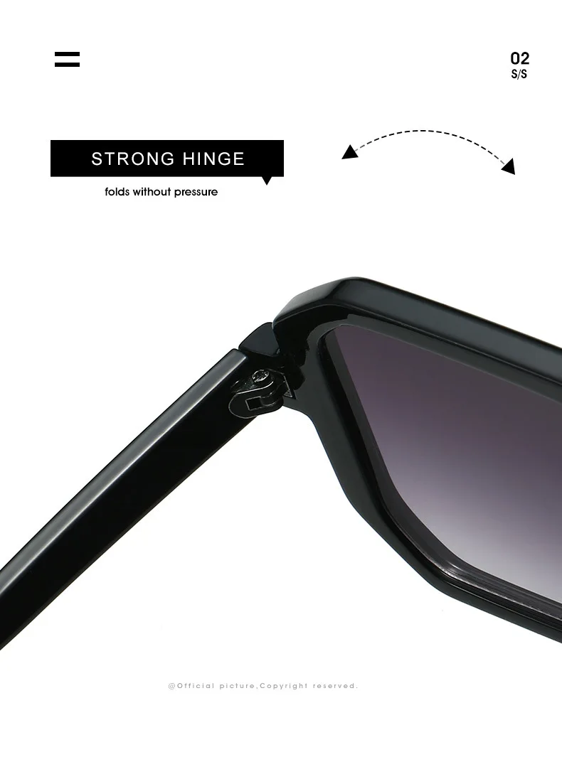 Neue Vintage Quadratische Sonnenbrille für Damen und Herren Marken-Rechteck-Sonnenbrille Ovale Brillen für Männer und Frauen – Detail 8