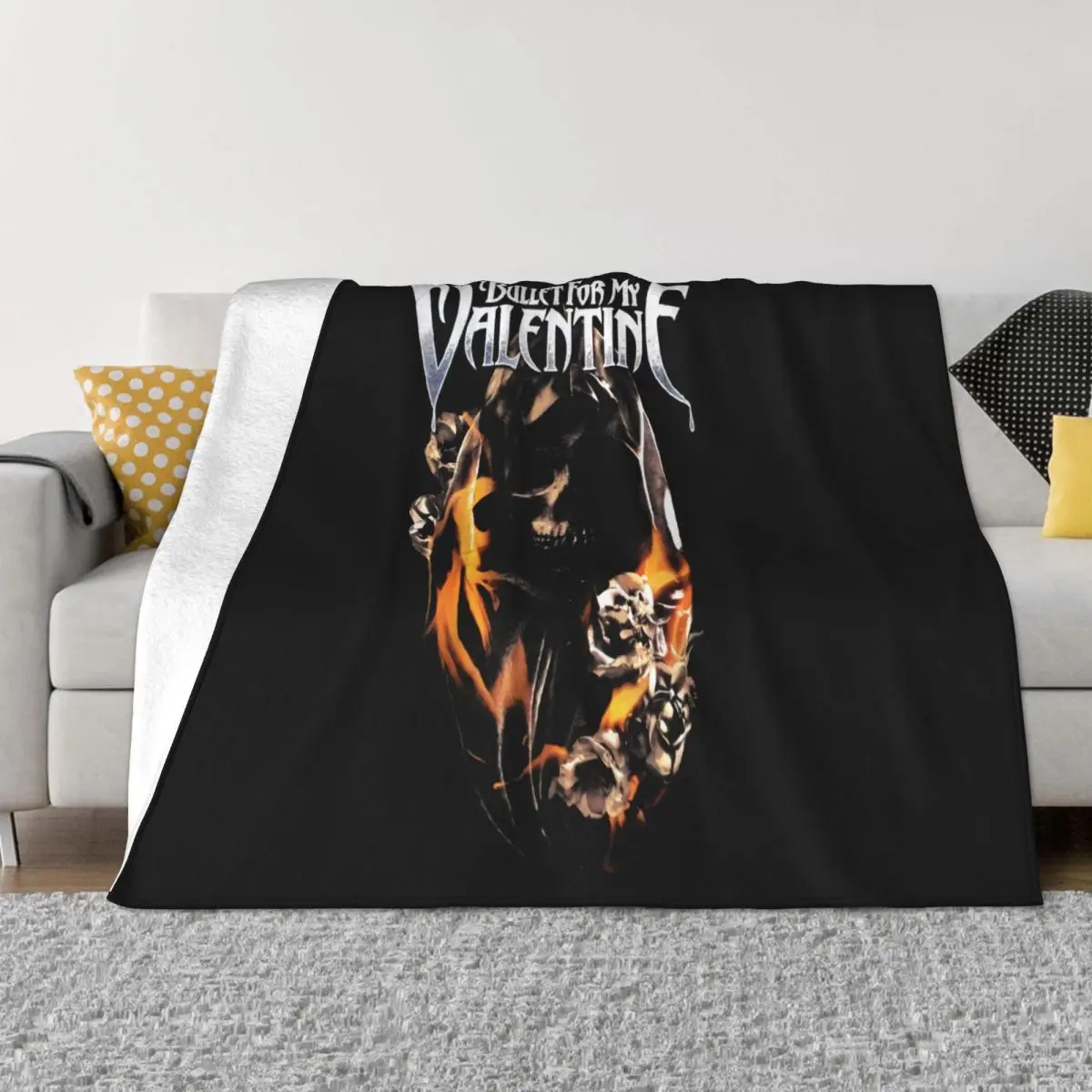 Bullet For My Valentine Black Large Bay Island Adult Design Solid Color Cheap Price Brand New Throw Blanket