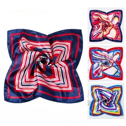 50*50cm Square Silk Scarves Scarf Women's Fashion Printed Small Neck Head Scarfs for Women Office Lady Decorative Accessories