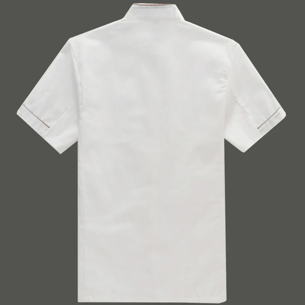 

Short Sleeve Chef Jacket Breathable Wearproof Oil Proof Catering Jackets Restaurant Hotel Kitchen Supplies