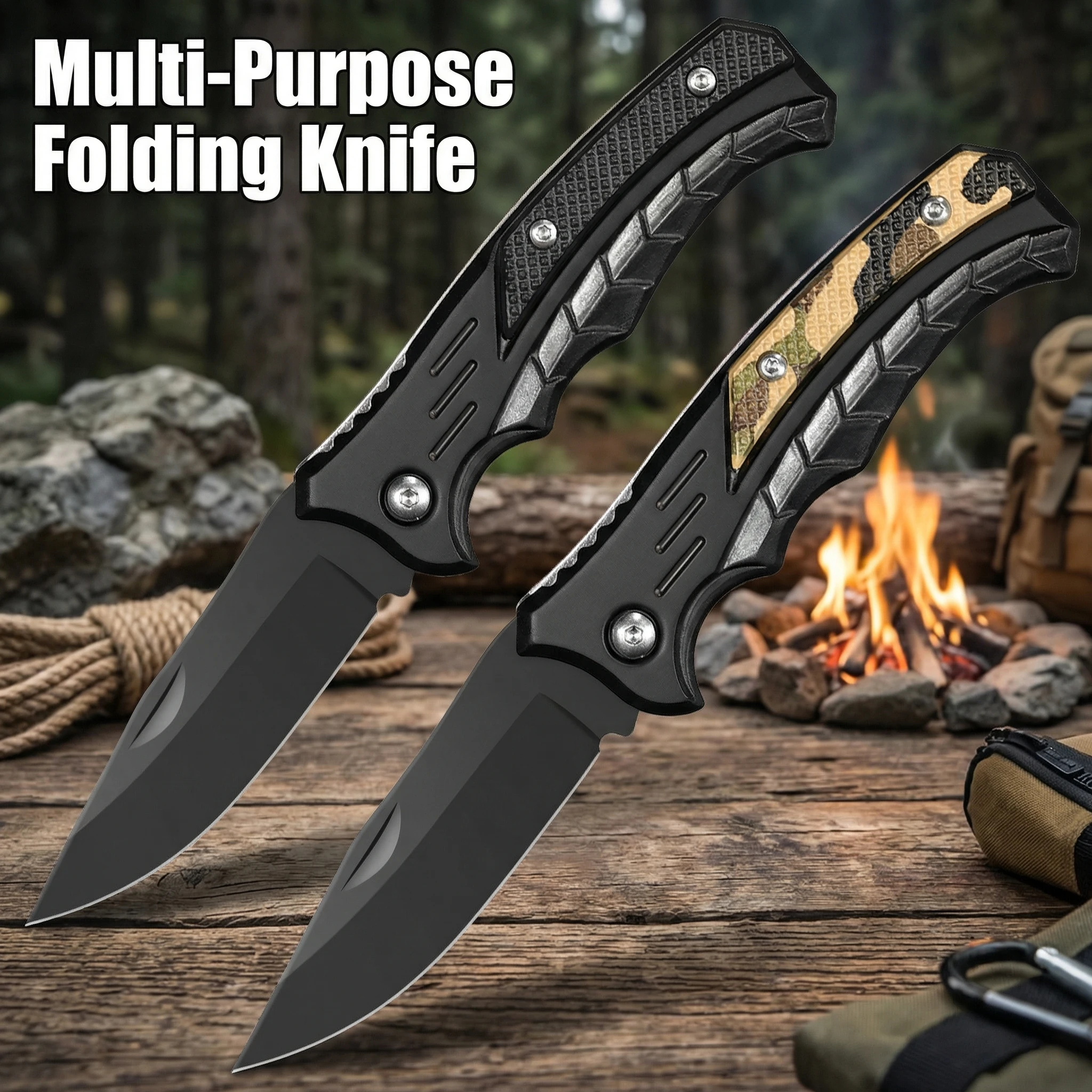 

Портативный складной нож из высокоуглеродистой нержавеющей стали — маленький многофункциональный нож с эргономичной ручкой для кемпинга, кухни и пикника