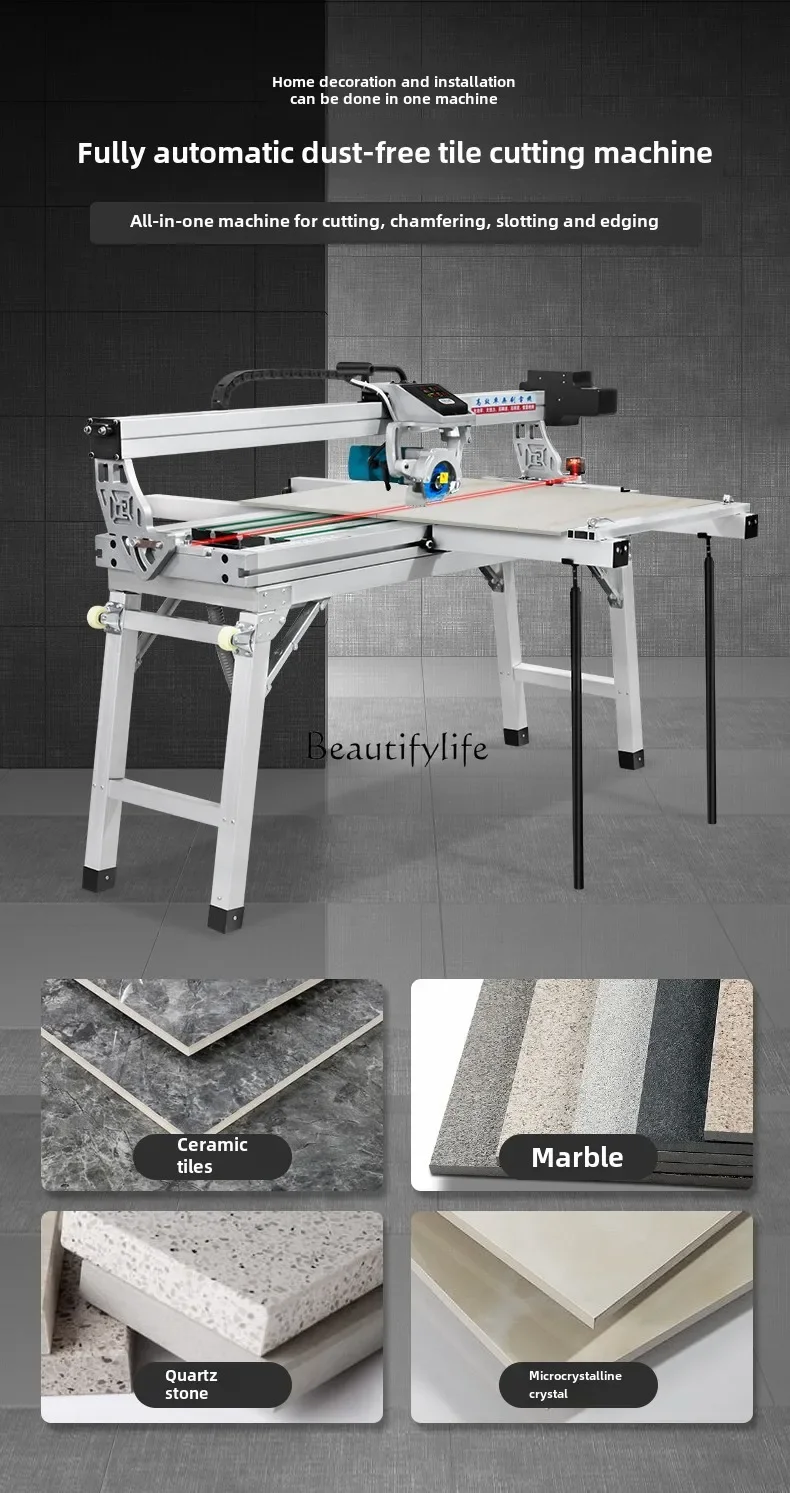 Desktop tile cutting machine Waterjet multi-function 45-degree chamfering slotting edging automatic