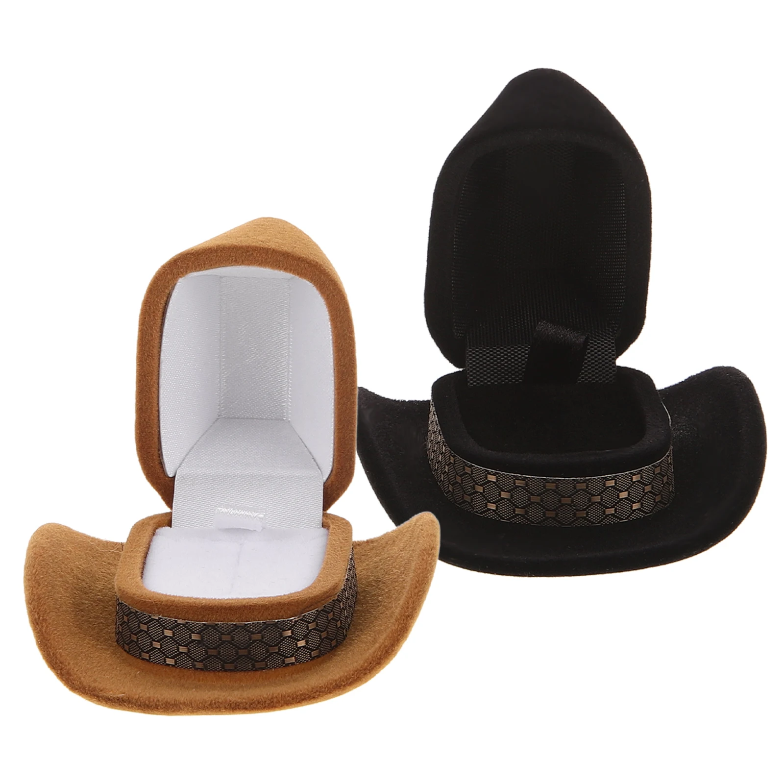 

Jewelry Box Hat Boxes Ring Display Case Western Holder Wedding for Ceremony Storage