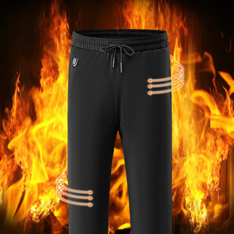 COMXZ мужские спортивные пуховые брюки на открытом воздухе 10-зонные теплые брюки с шерстяной подкладкой, морозостойкие брюки для зимнего кемпинга, рыбалки, функциональная одежда marc딩바지