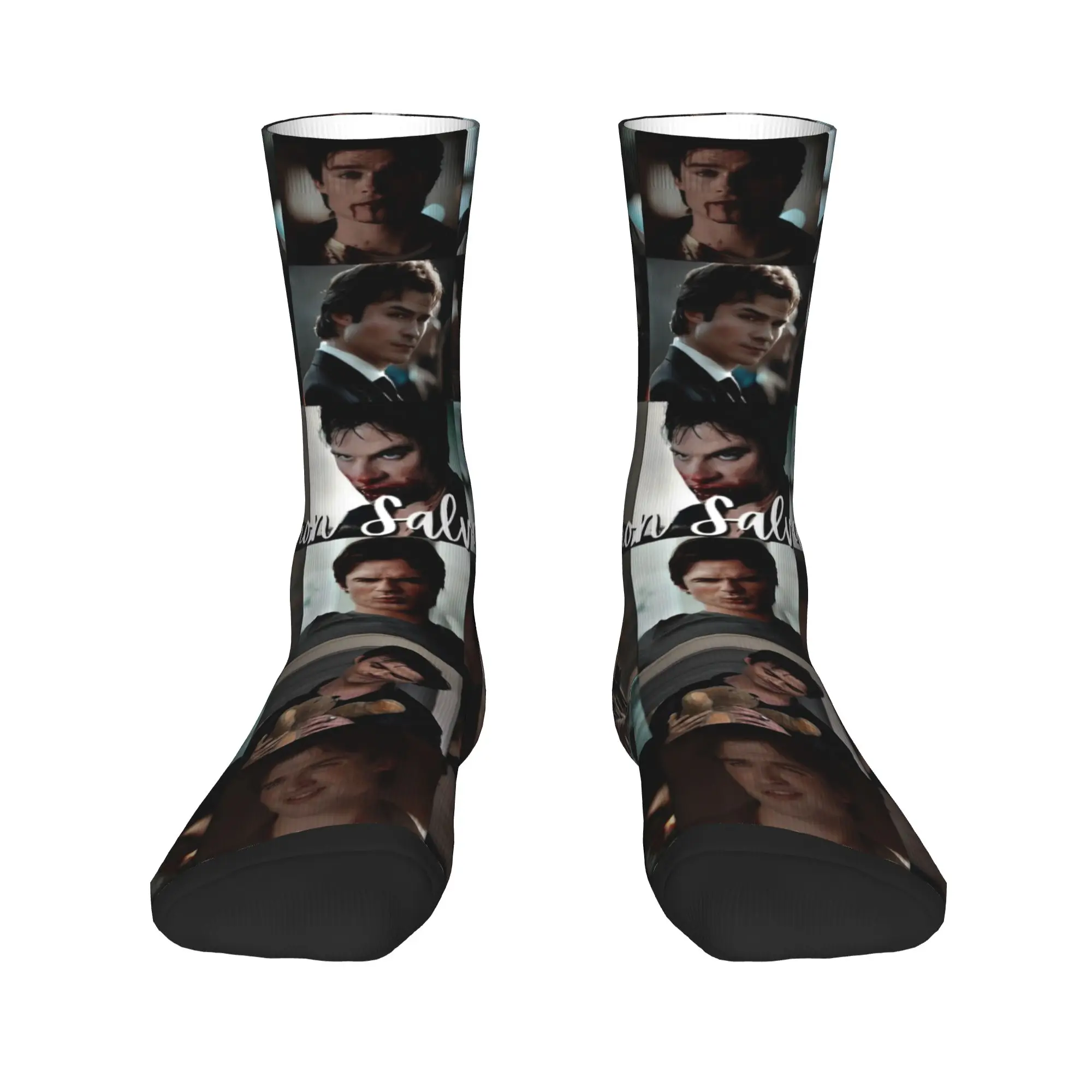 The Vampire Diaries Damon Salvatore Socken, elegante Strümpfe, Unisex, Herren, mittelweich, Radsocken, Herbst, individuelle Bakteriensocken
