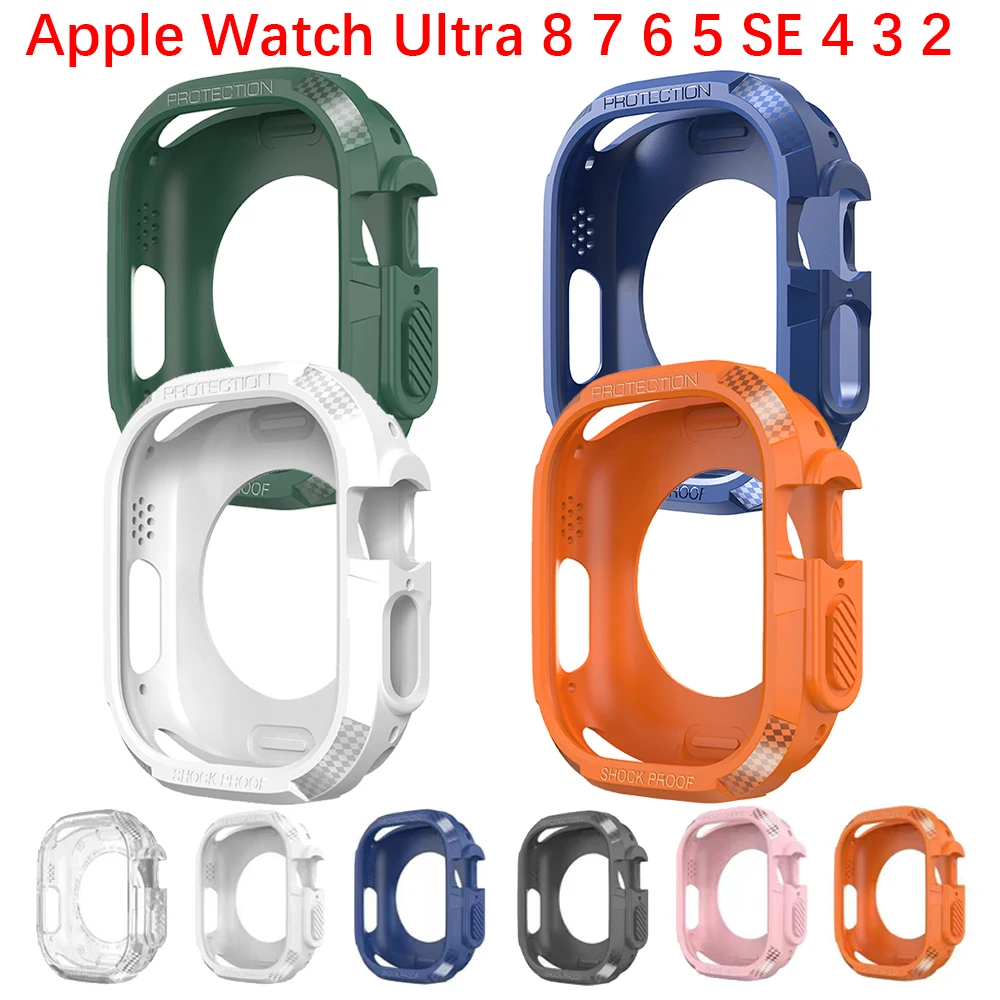 

TPU Cover for Apple Watch Ultra Case 49mm 45mm 41mm 44mm 40mm Bumper Frame Protector for iWatch Series SE 8 Ultra 7 6 5 4