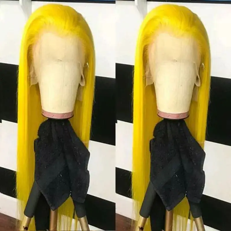 Websterwigs Synthetic Lace Front Wig Yellow Straight Long For Black Women With Baby Hair Heat Resistant Soft Daily Use Wigs