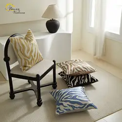 Jacquard Zebra Cushion Cover, Luxury Pillow Cover, Black, Gold, Red, Grey for Sofa, Living Room, Couch