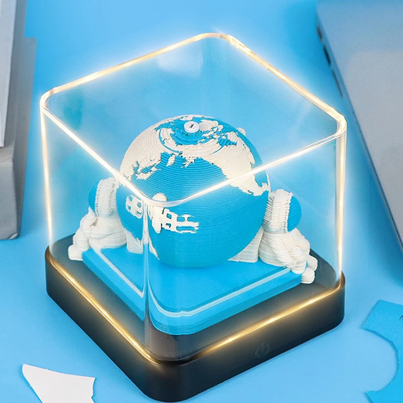 

Календарь Time Piece 2026 Настольный календарь со светодиодной подсветкой 3D-разрывной календарь Резьба по бумаге Художественный блокнот Блокнот Подарок на Рождество