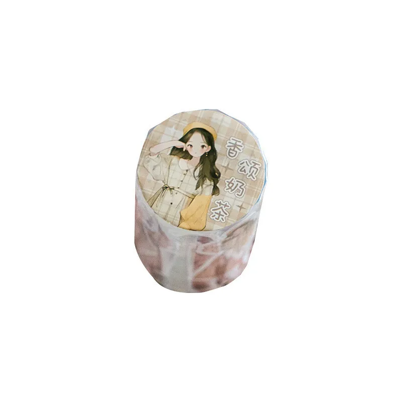 Journamm 70mm*2m Cute Cartoon Girl Tape Sticker Decor Photo Album DIY Scrapbooking Collage Stationery Aesthetics Craft Tapes