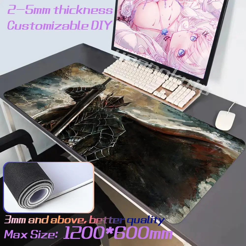 900X400mm XXL Desk Mat Gaming Accessories Varmilo Keyboard Computer Mousepad CS GO LOL Mouse Pad Berserk Guts Anime Dywan Gamer