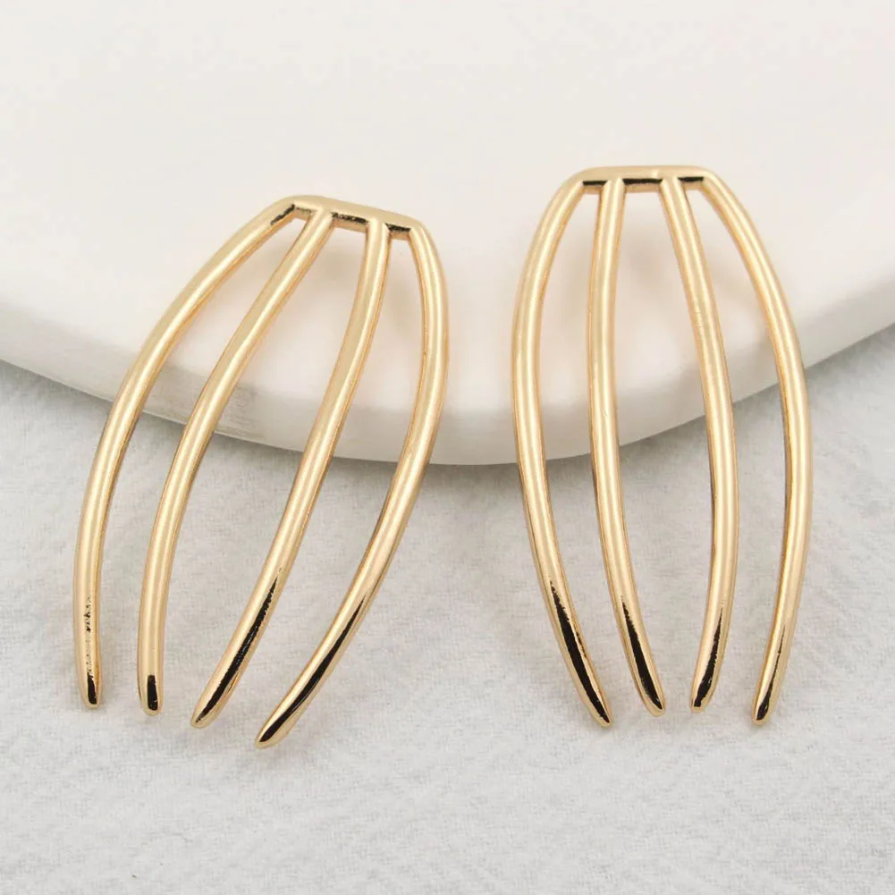 

10pcs Quality Brass Casted Women 4 Teeth Hair Clips Side Hair Combs Bridal Wedding Dress Hair Styling Head Jewelry Accessories