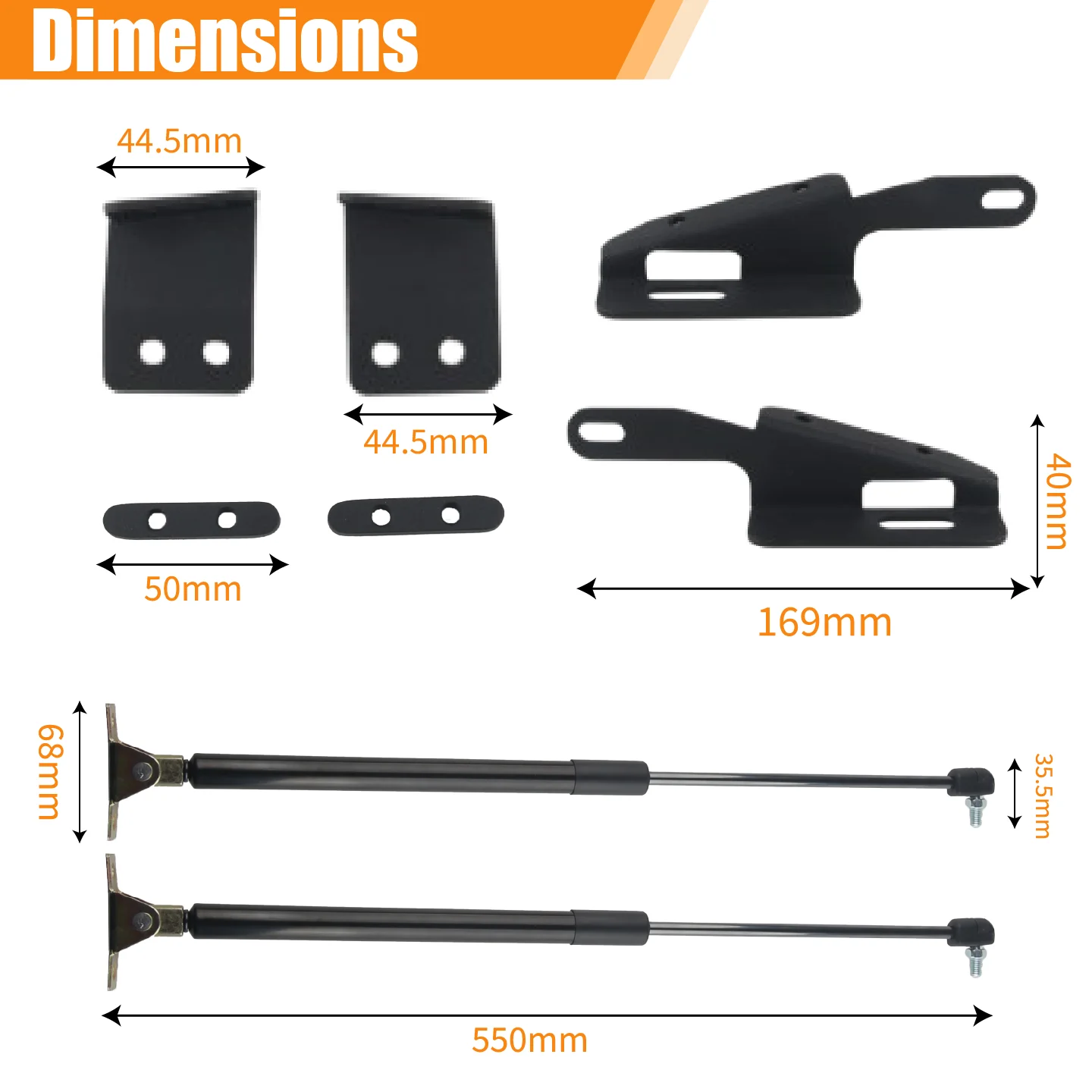 

Амортизатор капота газовый передний для Jeep JK Wrangler & Unlimited 07-18 2/4 двери (1 пара)