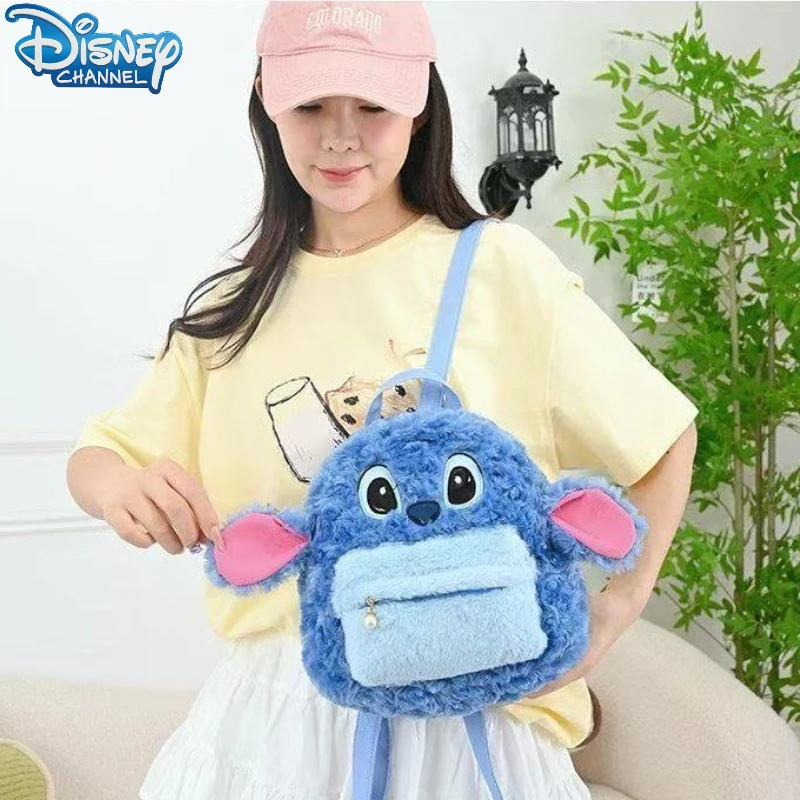 新しいディズニーリロとスティッチバックパックかわいいアニメプリント刺繍アクセサリーバックパックギフト男性と女性の学生のため