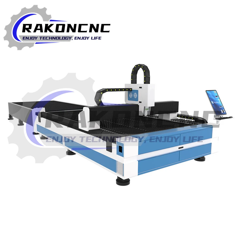 Jinan Rakoncnc Power 1500W 2kw 3kw CNC Stainless Steel Iron Aluminum Sheet Metal Laser Cutting Machine with Exchange Table