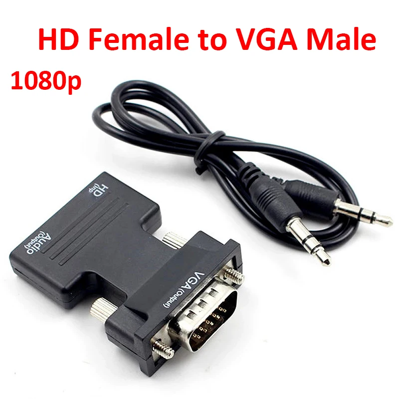 

Hdmi Female To Vga Male Converter With Audio 3.5mm Suitable Projectors High Definition Computer Monitors Set Top Box Connectors