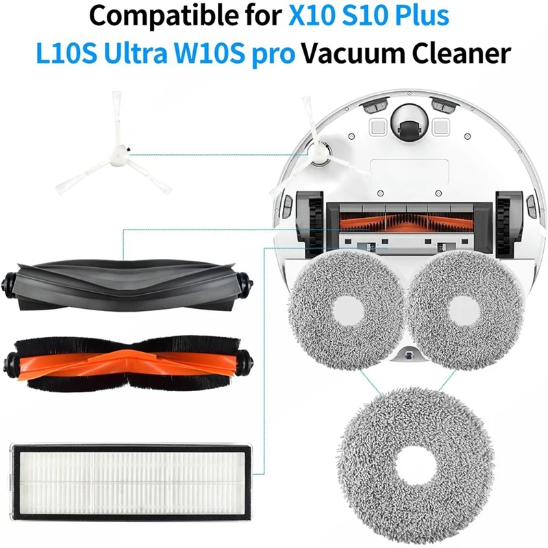For Dreame X10 S10 Plus L10S Ultra W10S Pro Vacuum Cleaner Main Side Brush Hepa Filter Mop Cloth Replacement Accessories