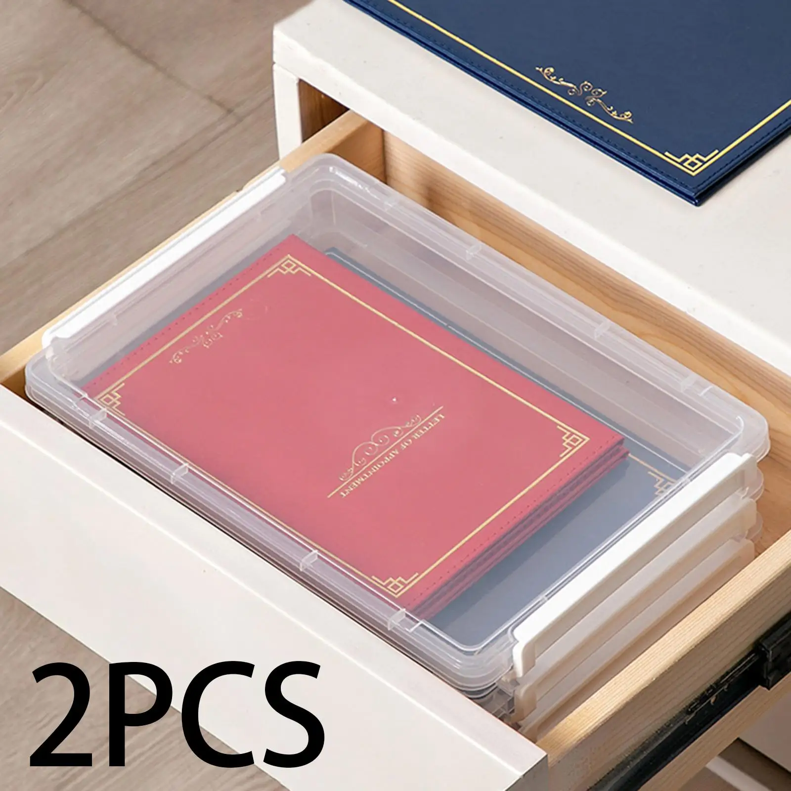 Desk Paper Organizer Stackable Waterproof Desktop Storage Box Portable File Storage Box for Bushiness Home Desk Accessory