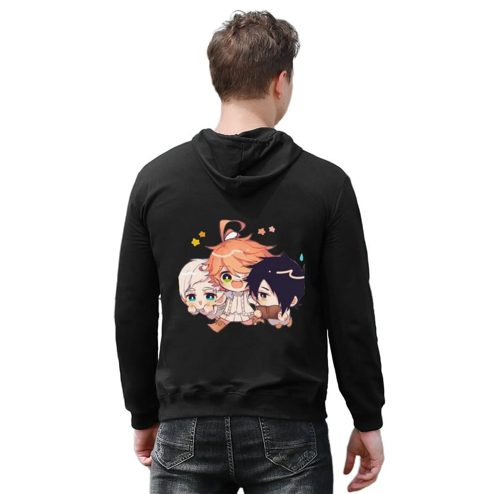 وعد نيفرلاند، تشيبي راي إيما نورمان هوديي ملابس الخريف الرجالية الملابس الكورية الملابس الجمالية اليابانية هوديي