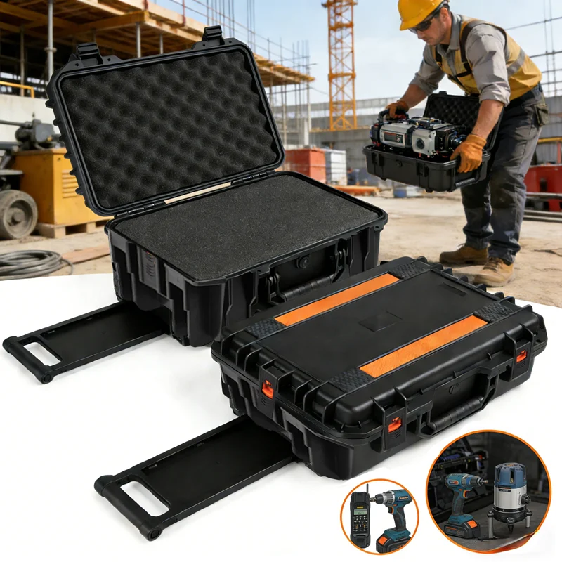 Professional Equipment Case with Reflective Strip Waterproof Seal Test Meters Power Tools Workshopand Field Service Gear Storage