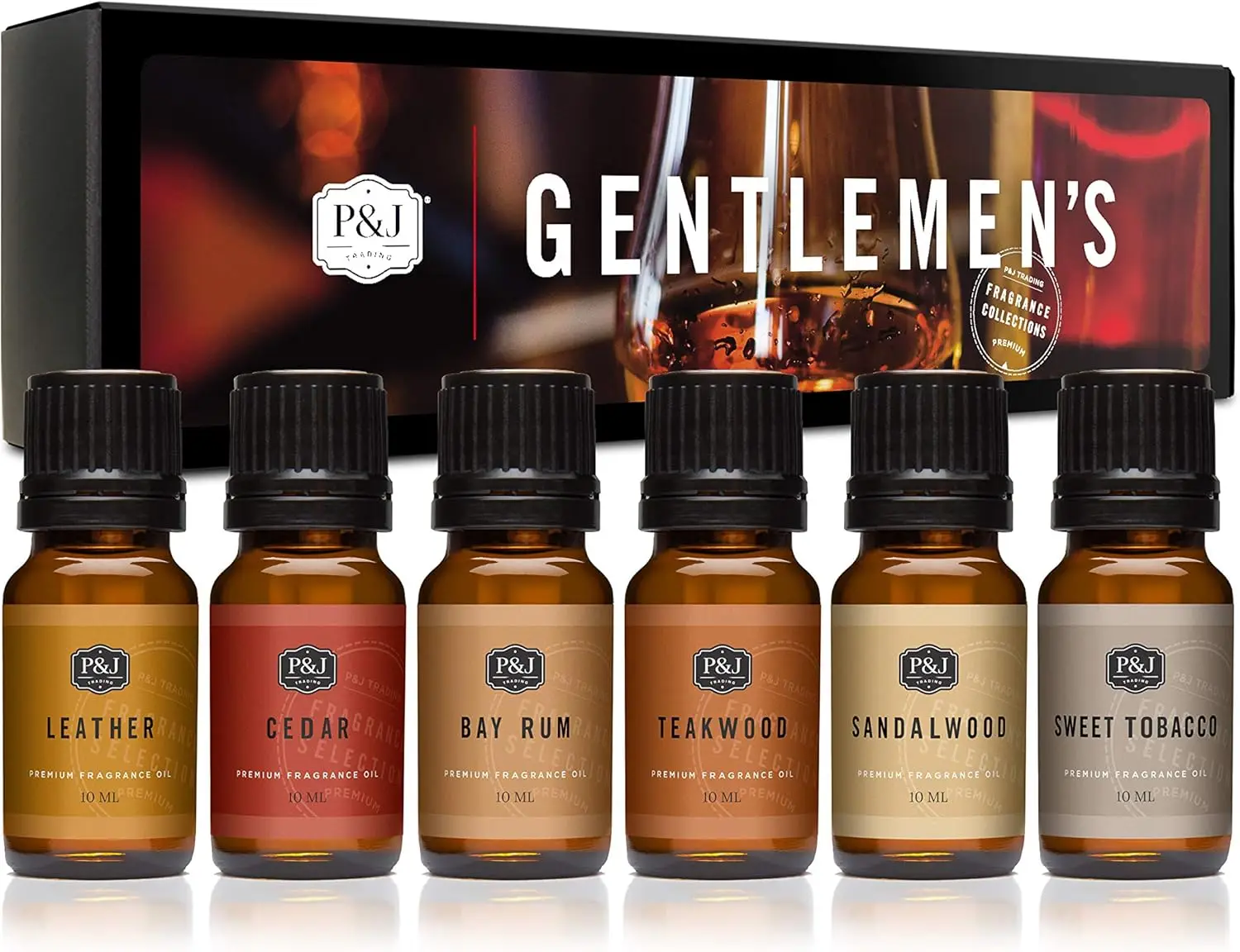 

Gentlemen's Fragrance Oil Set for Diffusers, Candle & Soap Making - Cedar, Sandalwood Scents - Essential Home Gift