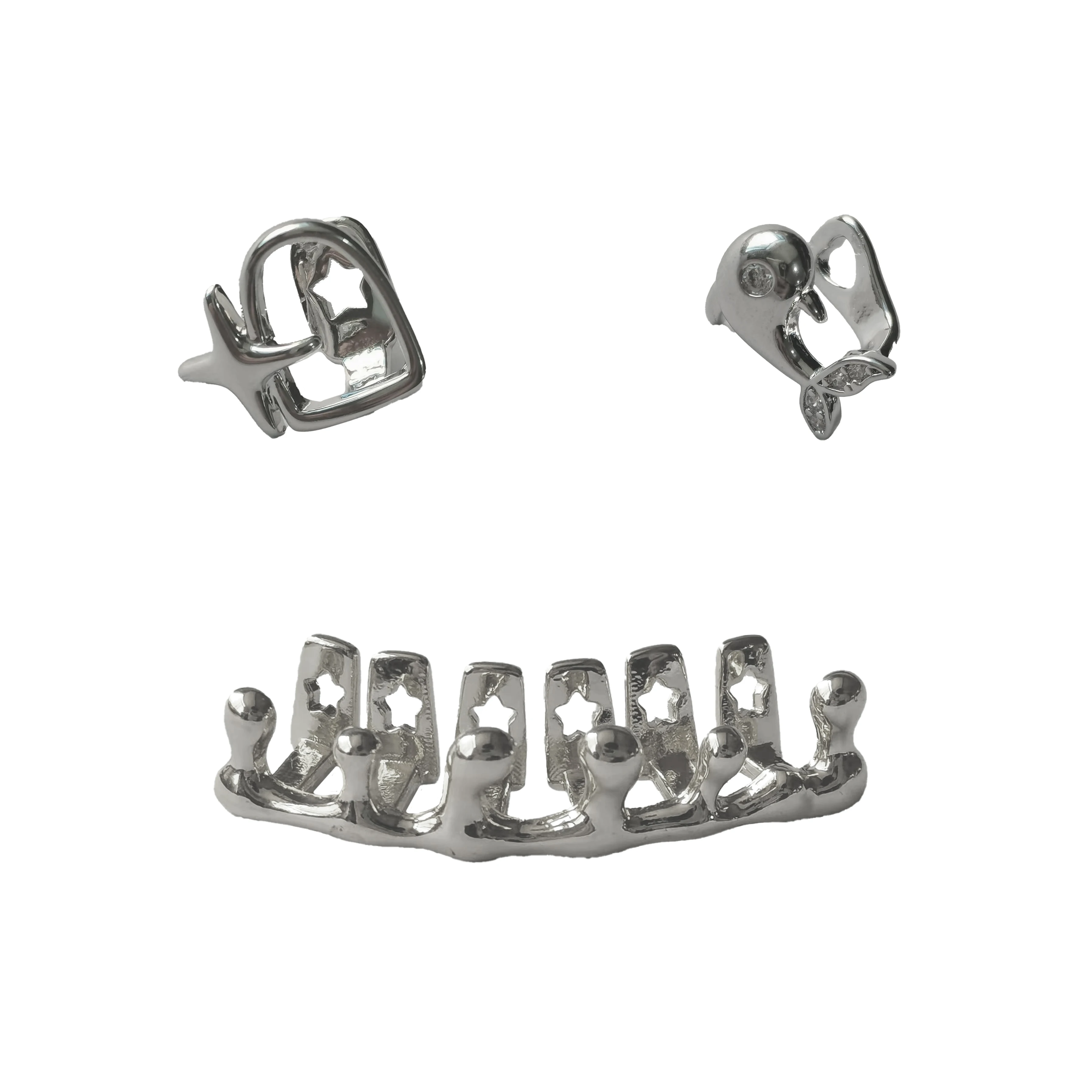 شواية أسنان مجوفة على شكل قلب - إكسسوار أسنان متألقة على طراز الهيب هوب، مثالي للمهرجانات الموسيقية والحفلات #3