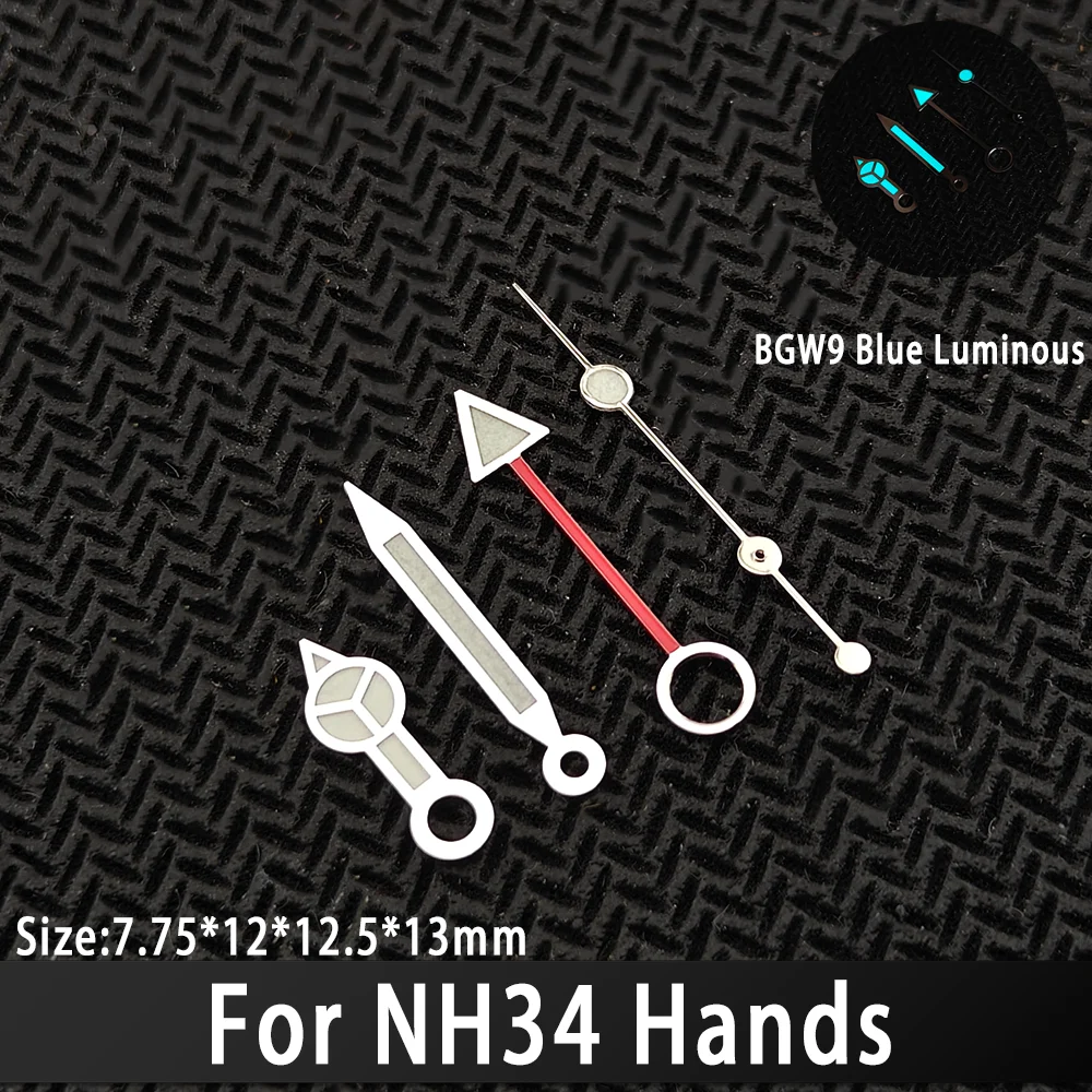NH34 Hands GMT Watch Hands NH34 GMT Hands Parts Blue&green BGW9 Luminous Suitable For NH35 Watches Pointer Accessories