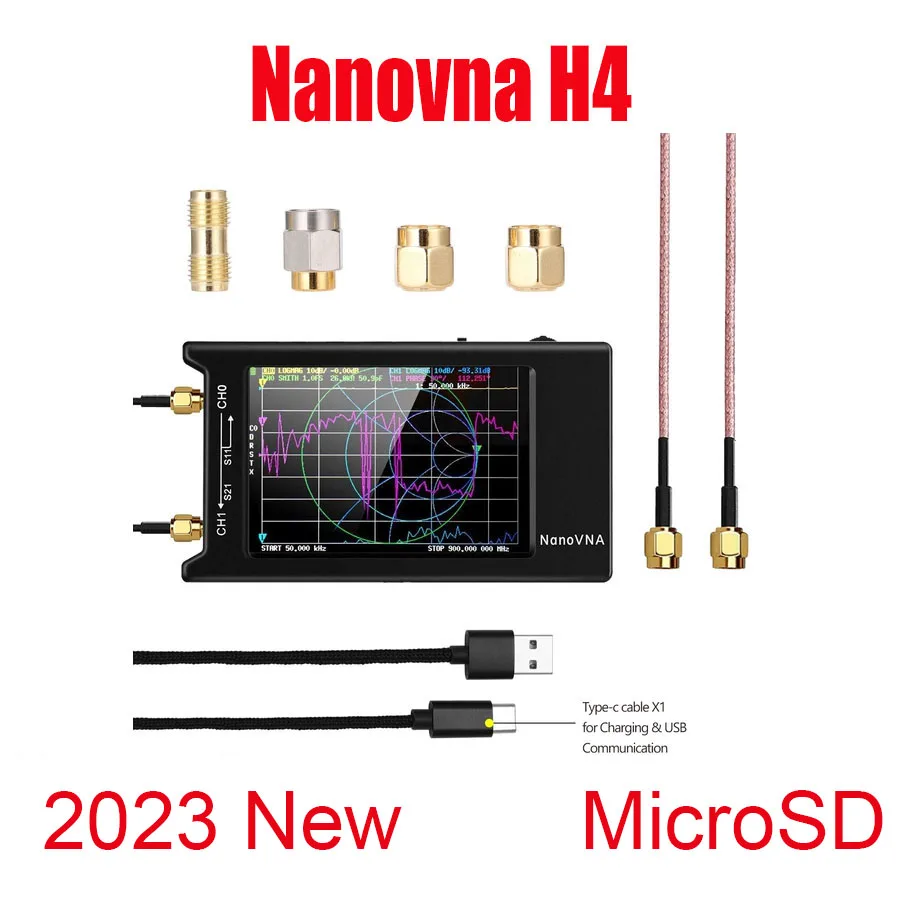 Nanovna h4 Antenna Network Analyzer em Microsd Ondas Curtas mf hf Vhf Uhf Talento Novo 2023