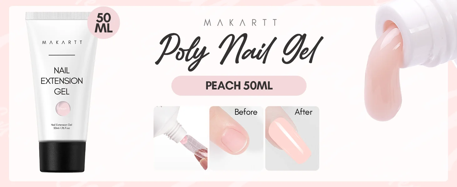 Makartt Hema-freies Poly-Nagelverlängerungsgel 50ml - Mehrfarbiger Aufbaugel für Nagelkunst, UV-LED-härtendes Hartgel, langanhaltend für DIY-Salon – Detail 4