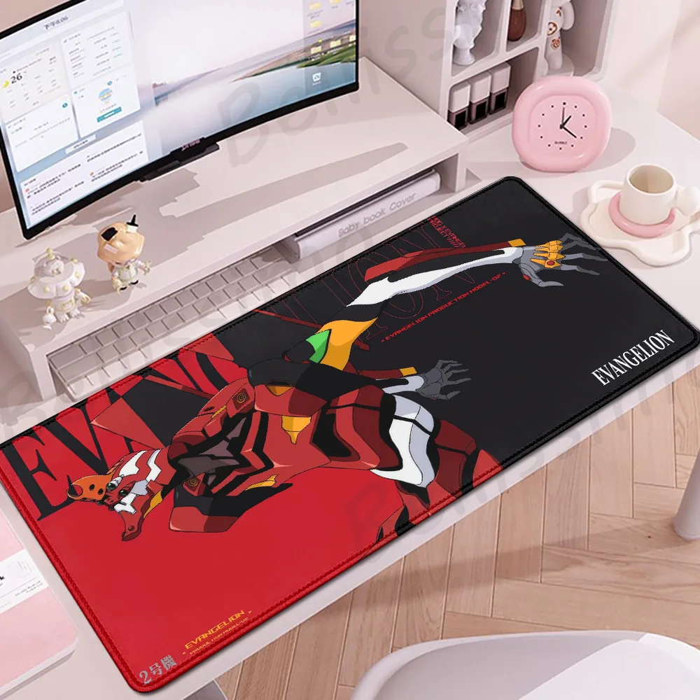 Anime Muismat E-Evangelion Grote Gaming Muismat Xxl Gamer Uitgebreide Bureau Mat E-Sport Muis Mat Rubber PC toetsenbord Bureau Pad