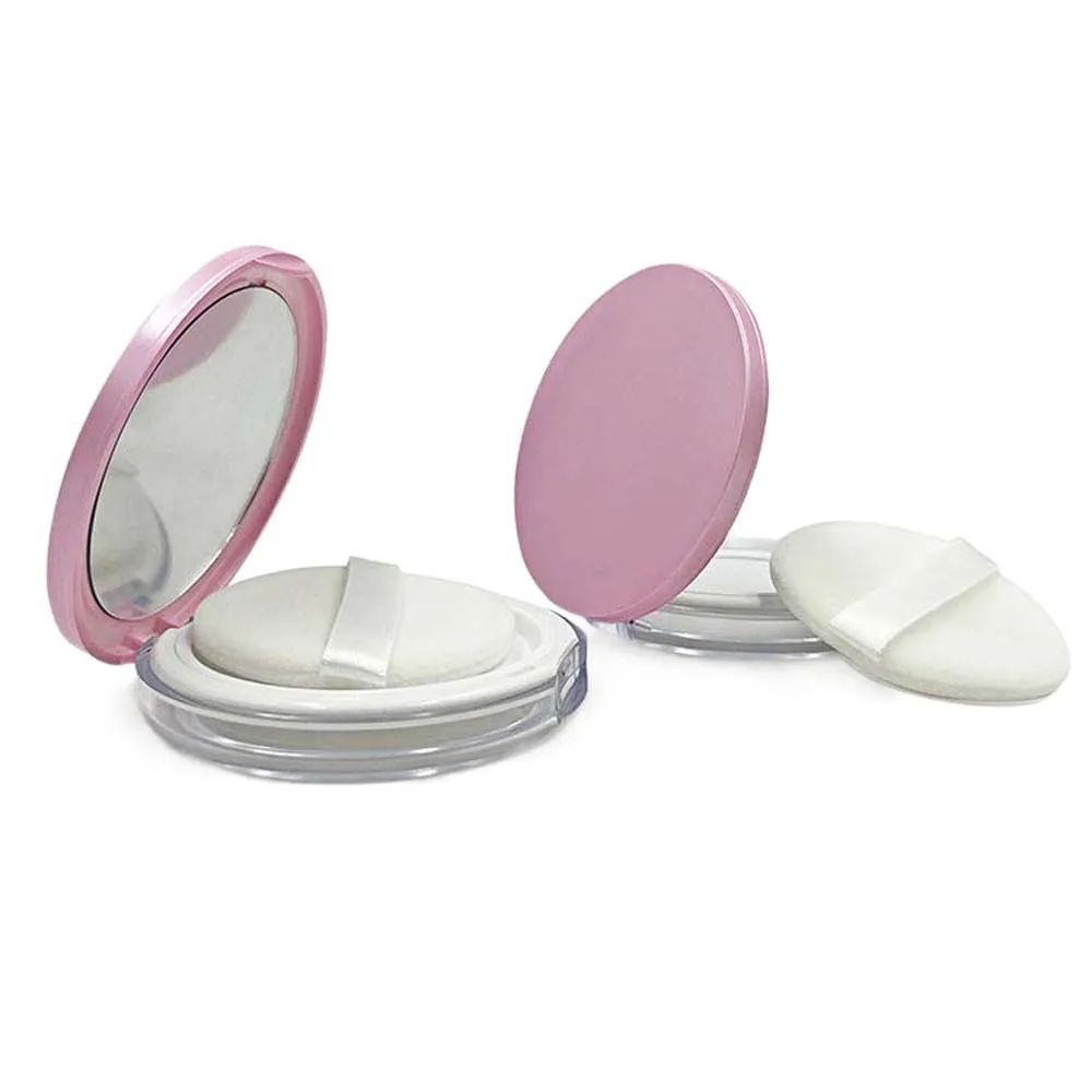 Reusable Plastic Loose Powder Jar Capacity 3g Multifunction Bulk Powder Box with Mirror Silver Cosmetics Container Travel