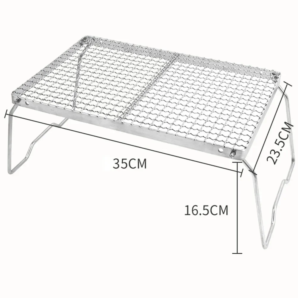 

Outdoor Camping Grill Foldable Portable Barbecue Grill Grid Stainless Steel BBQ Rack Net For Hiking Fishing Picnic Cookware