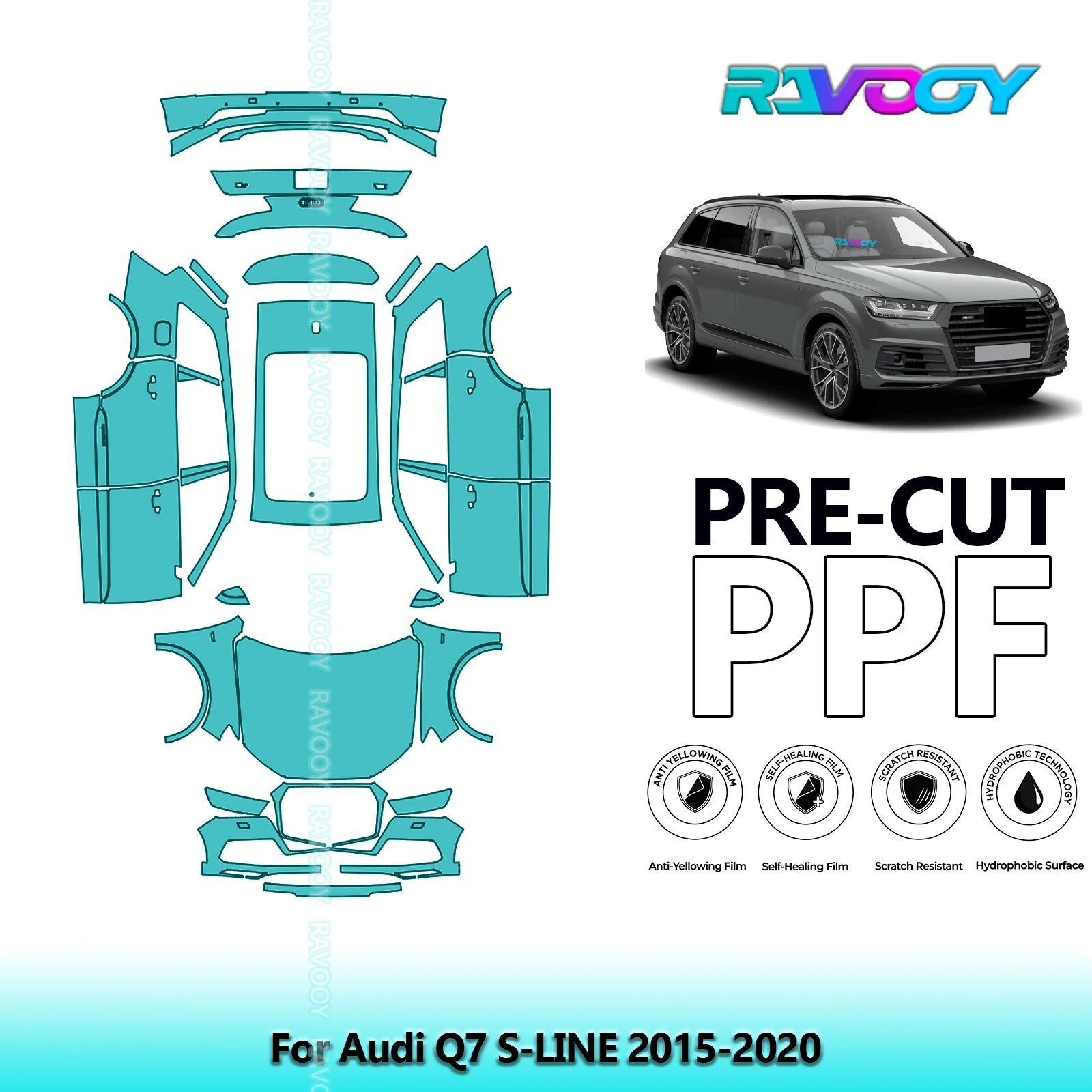 

Full Vehicle Clear Bra Precut PPF Paint Protection Film For Audi Q7 S-LINE 2015-2020