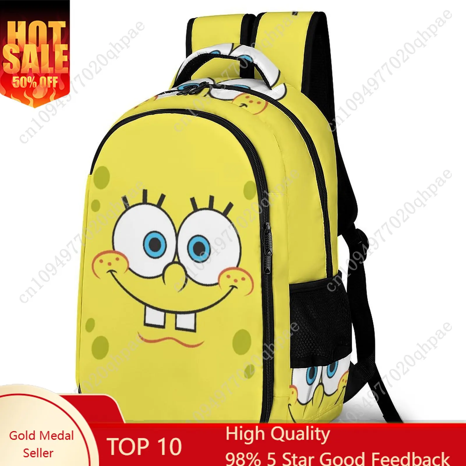 

Желтый рюкзак с розовой морской звездой для детей, школьный ранец для мальчиков и девочек, вместительный, с карманами, настраиваемый, персонализированный подарок