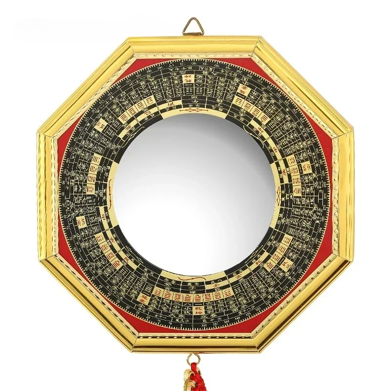 Chinese alloy+wooden Eight Trigrams Mirror Compass Mirror Household ConvexTai Chi Concave Pendant
