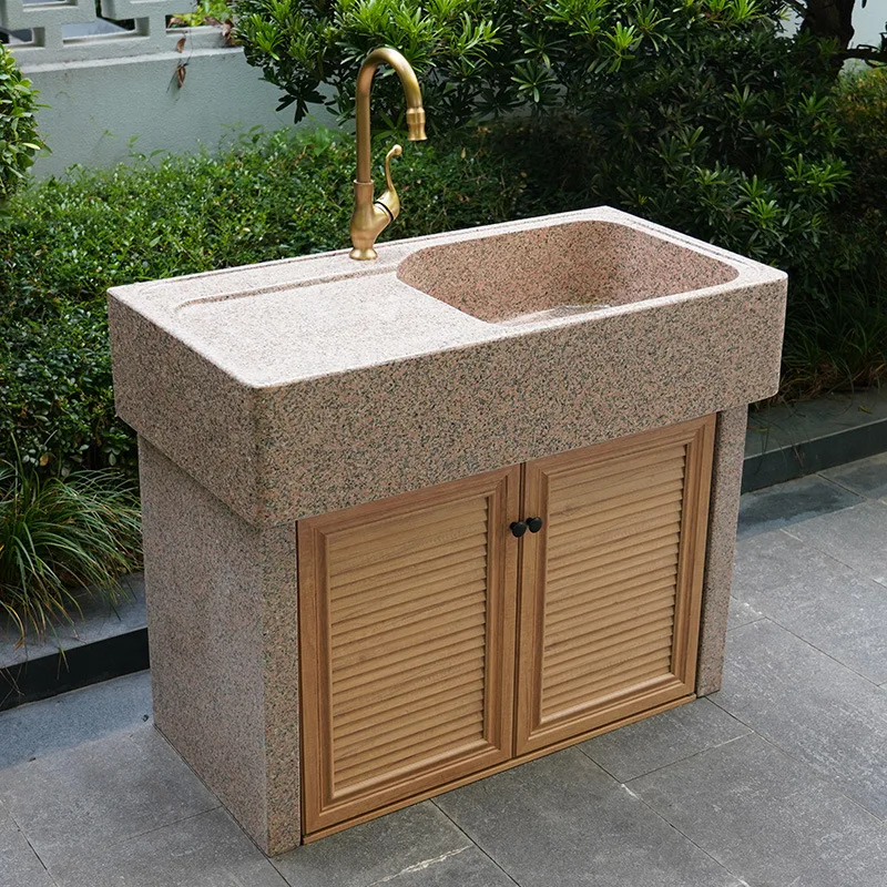 Marble Laundry Pool Balcony Integrated Outdoor Granite Courtyard Pool Sink