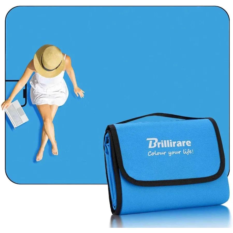 بطانية نزهة الشاطئ مقاومة للرمل بطانيات تخييم مقاومة للماء مقاس 80 × 63 بوصة كبيرة للاستخدام الخارجي بدون رمل قابلة للطي حصيرة عائلية قابلة للتعبئة #1