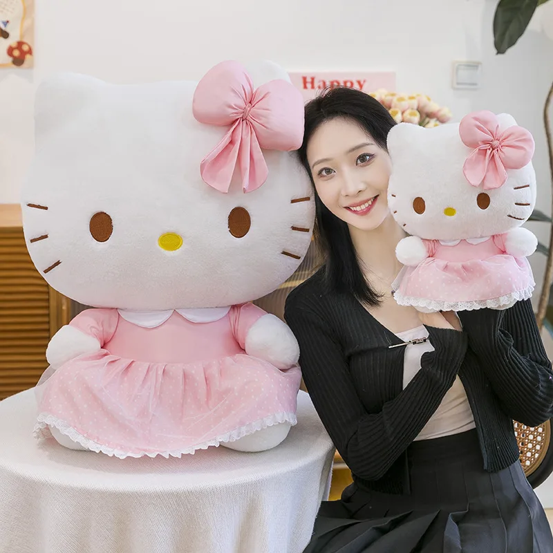New Dress Cat Doll Hello Kitty Doll Healing Series KT Cat Pillow Soothing Doll Family Ornament Gift
