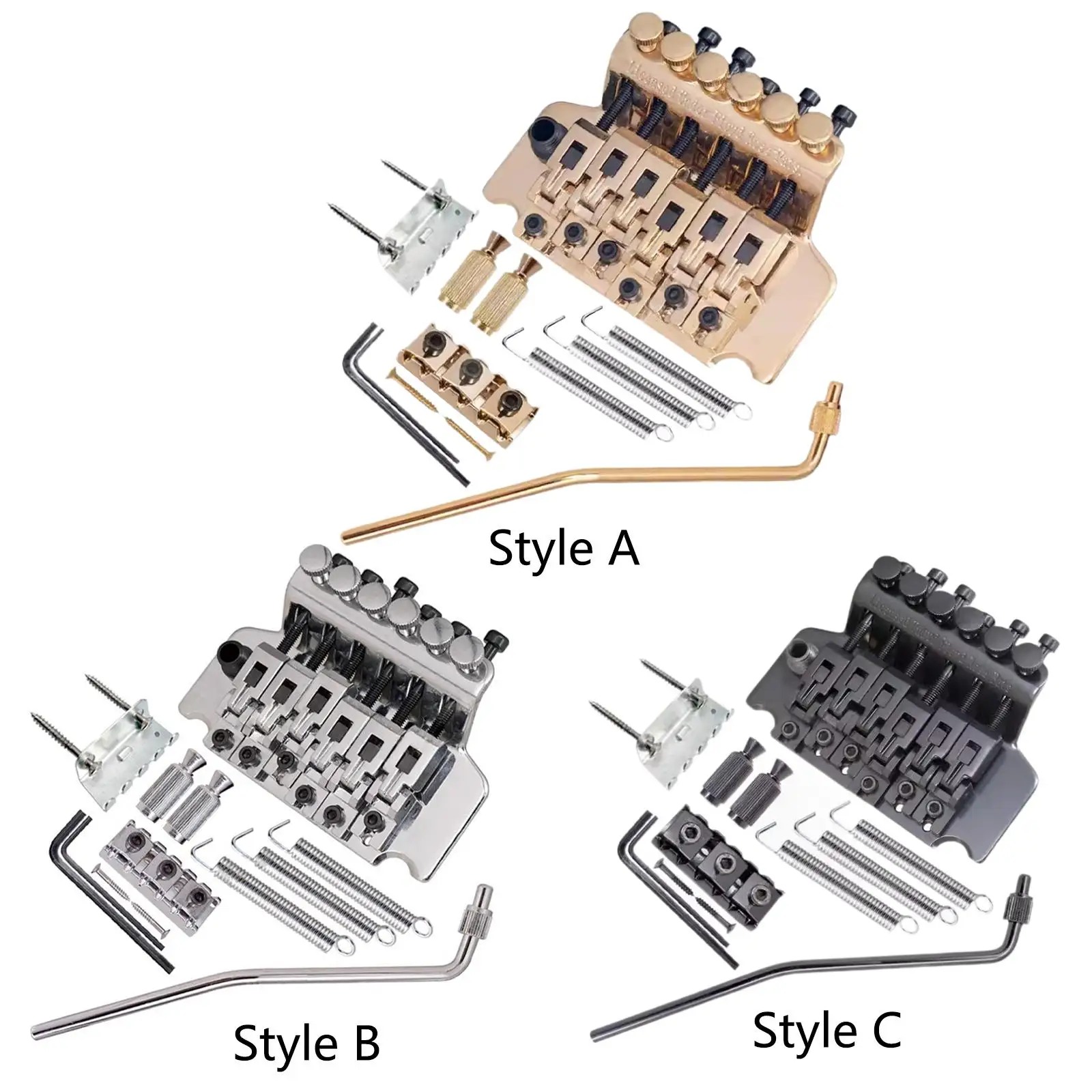 

Guitar Tremolo Bridge Musical Instruments Parts Heavy Duty Metal Double Rocking Tremolo Bridge System for Show Practice Stage