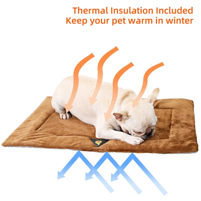 Self Heating Pet Pad Dog Bed Warmer Mat Flannel Dog Mat Elderly Pets Cat Warm Winter Thermal Supplies Waterproof Warming Pads