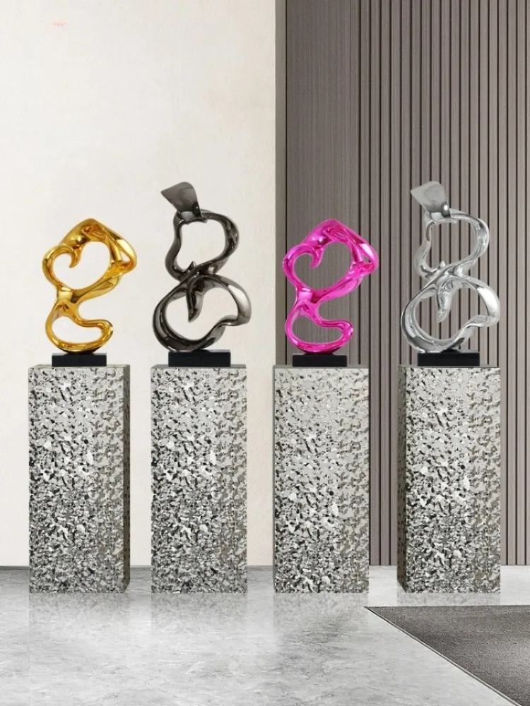 Electroplating Art Abstract Ribbon Color Sculpture Living Room Office Decor Artwork Resin Model Statue Modern Home Decor Gift