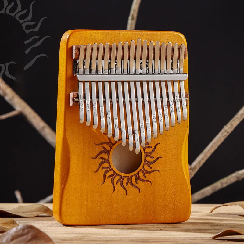 Hluru Kalimba 17 21-Tasten-Kalimba-Fingerklavier aus massivem Ahornholz, Kalimba-Daumenklavier, Tastatur, Musikinstrument, Mbira für Anfänger 7