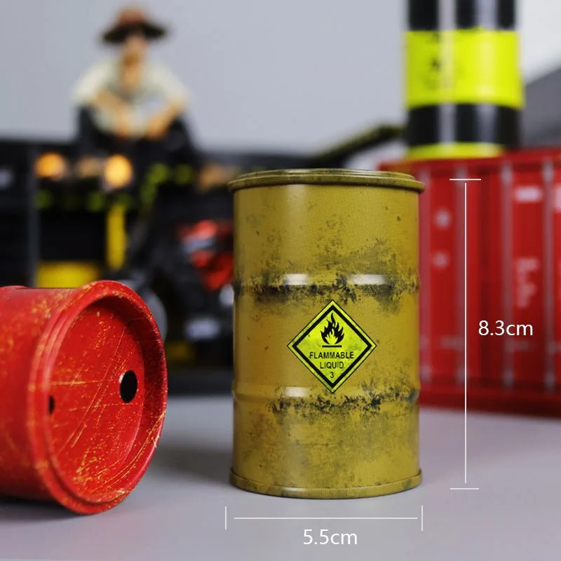 

8.3*5.5CM Simulation Miniature Chemistry Oil Drum Model Creative Storage Box Desktop Decoration Military War Games Scene Diorama