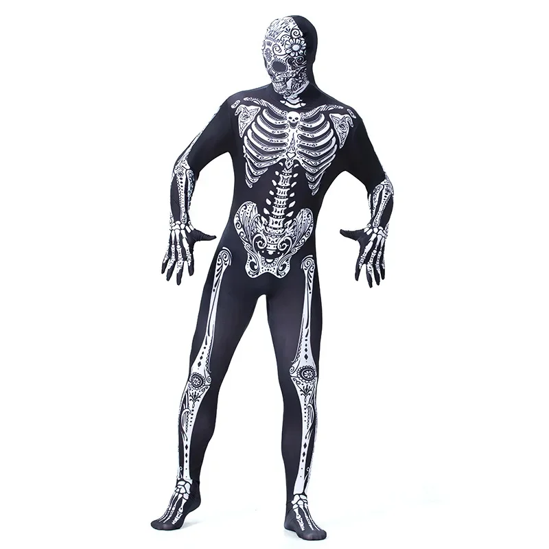 Halloween 3D Print Skeleton spaventoso Cosplay Horror tuta manica lunga Devil Zombie Costumes