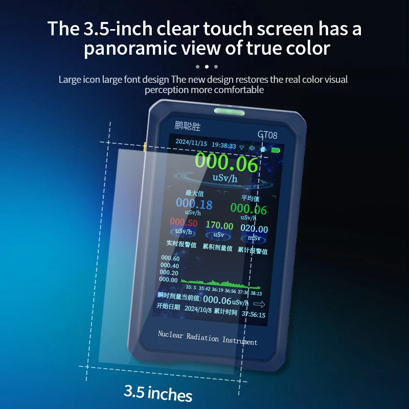 Portable Geiger Counter Nuclear Radiation Detector Personal Dose Meter X-ray - Gamma Ray Radiation Detection Instrument