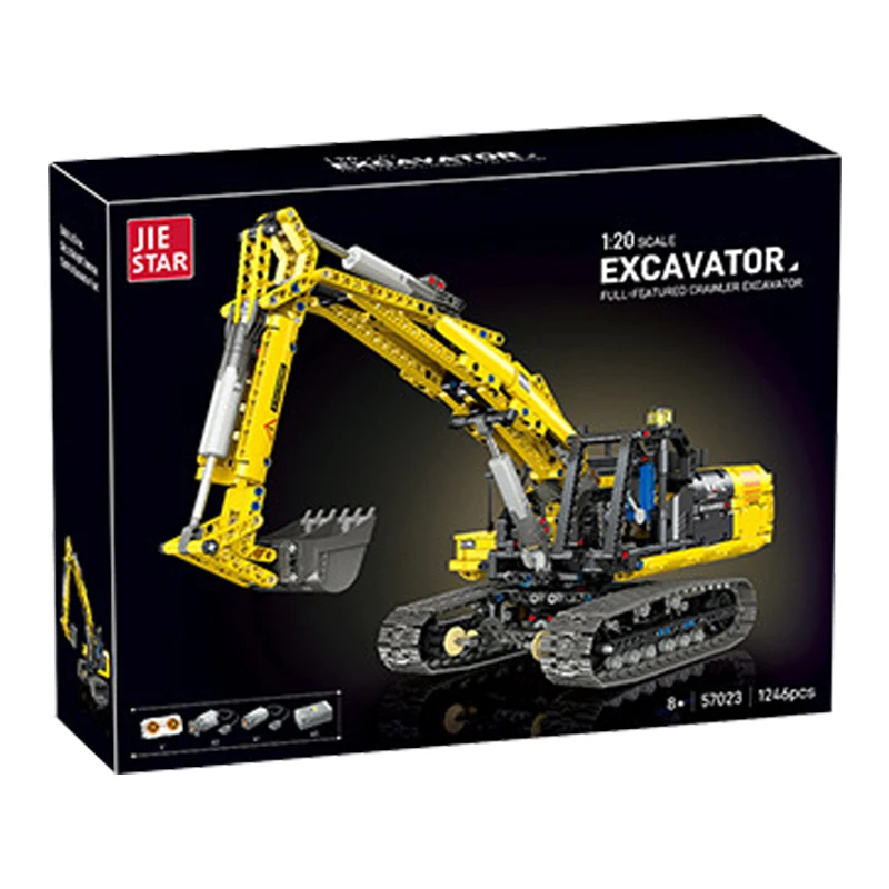 

IN STOCK 57023 MOC Technical RC 1:20 Full-Featured Crawler Excavator Building Blocks Bricks Toys for Boys Christmas Gift Set