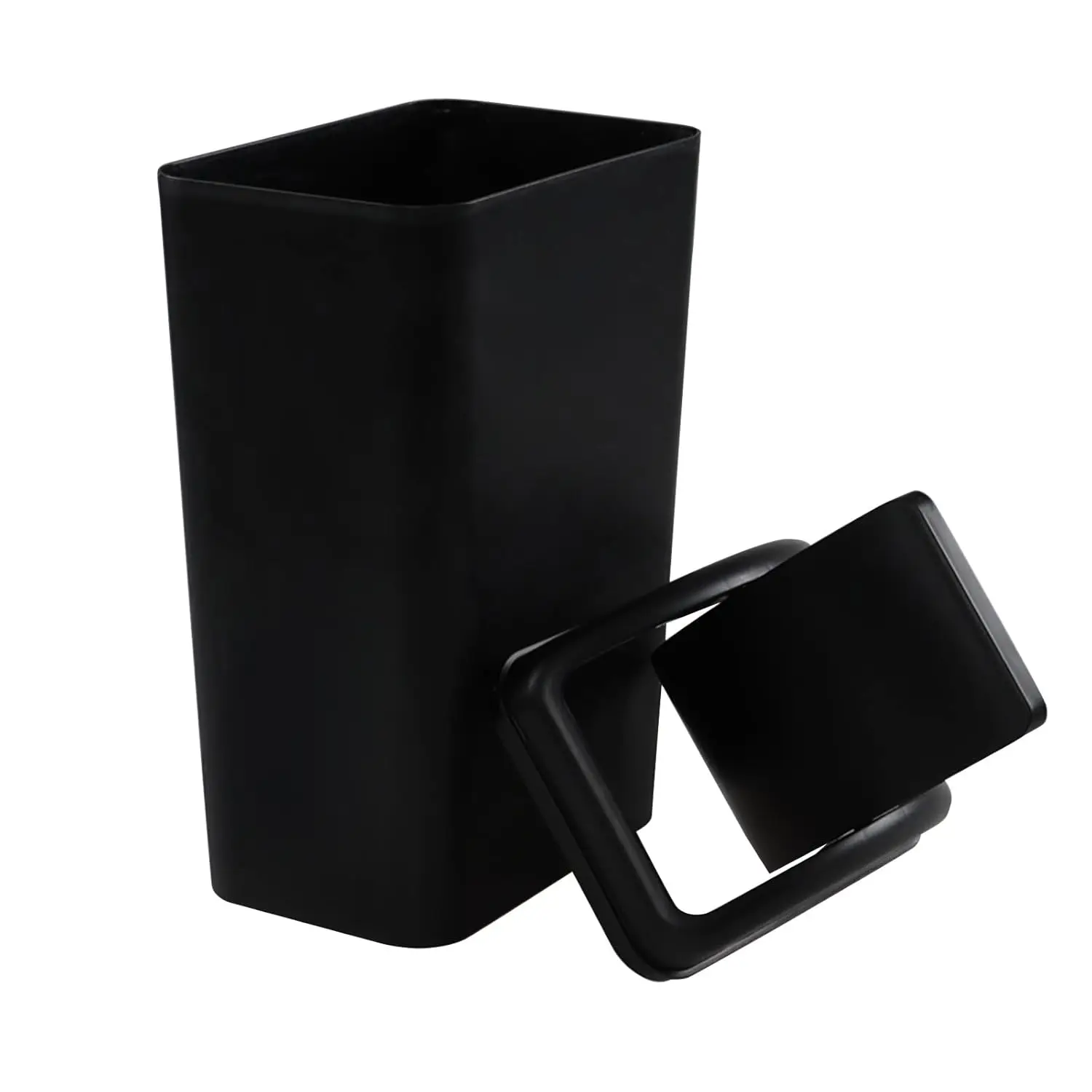 

Узкое пластиковое мусорное ведро на 3,5 галлона (14 л) с откидной крышкой, черное